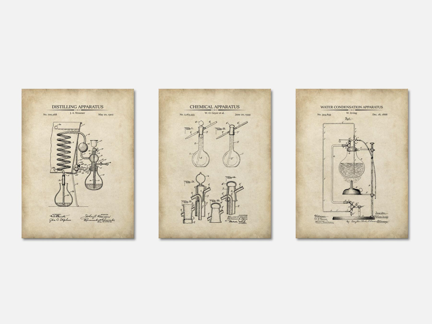 Chemistry Patent Print Set of 3 mockup - A_t10115-V1-PC_AP-SS_3-PS_11x14-C_par variant