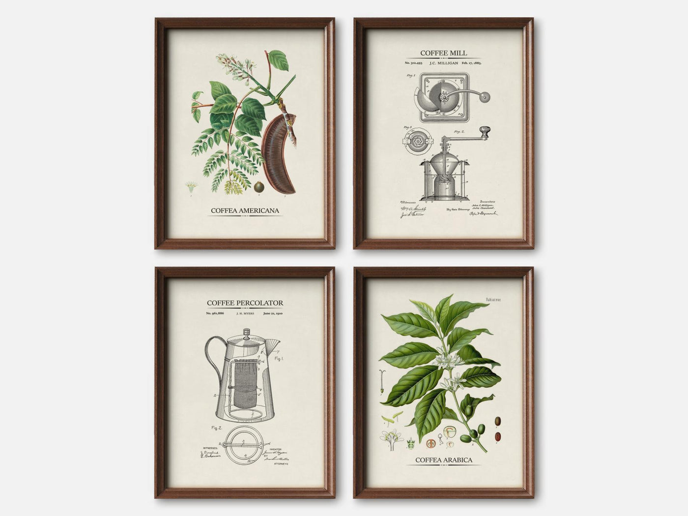 Vintage Coffee Print Set of 4 mockup - A_ms3-V1-PC_F+WA-SS_4-PS_5x7-C_lpa variant
