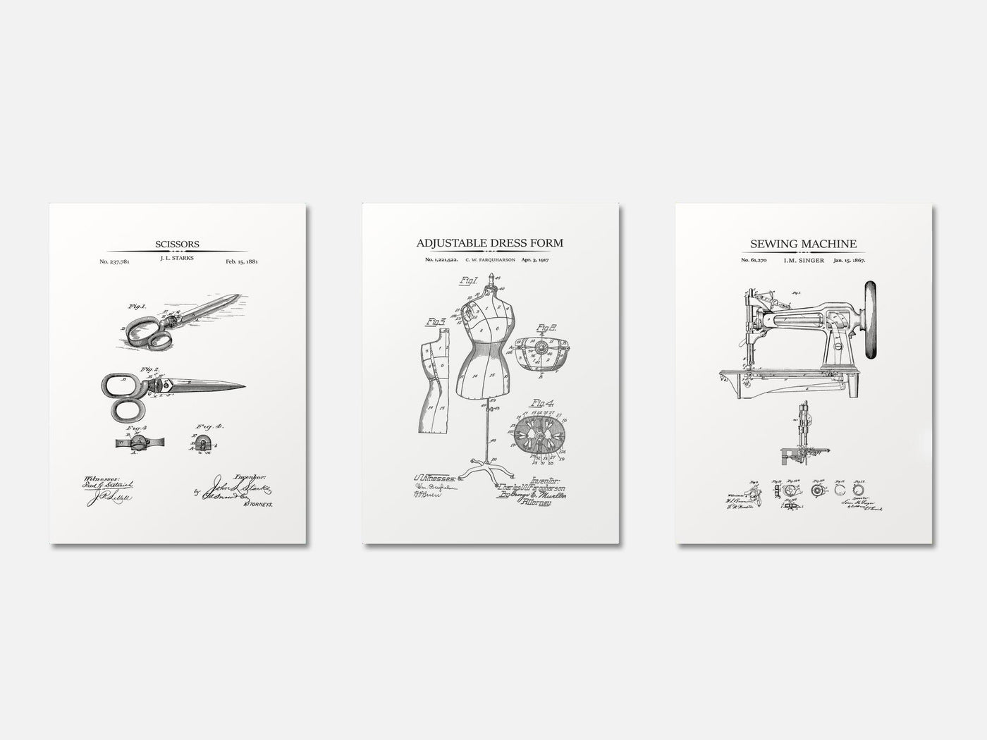Sewing Patent Print Set of 3 mockup - A_t10043-V1-PC_AP-SS_3-PS_11x14-C_whi variant
