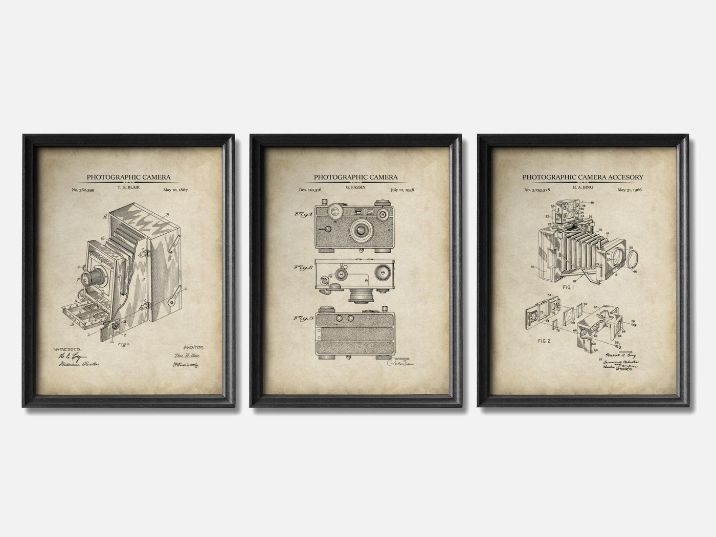 Photography Patent Print Set of 3 mockup - A_t10016-V1-PC_F+B-SS_3-PS_11x14-C_par variant