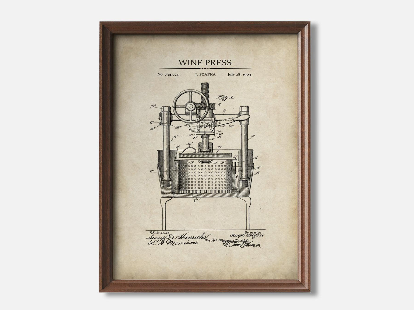 Wine Press 1 Walnut - Parchment mockup