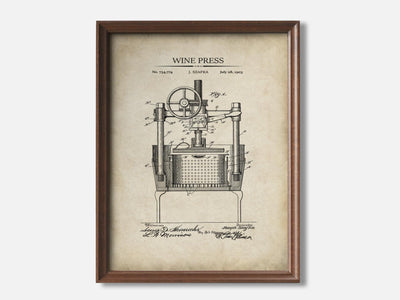 Wine Press 1 Walnut - Parchment mockup