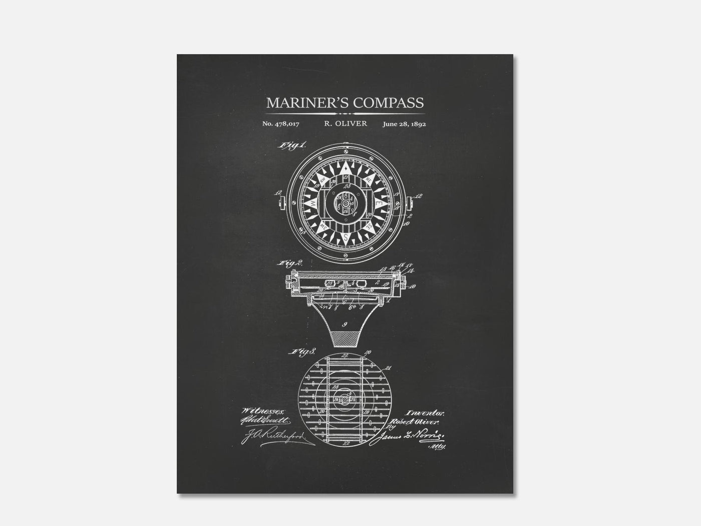 Mariner's Compass Patent Print mockup - A_to5-V1-PC_AP-SS_1-PS_5x7-C_cha variant
