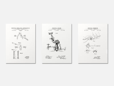 Dentistry Patent Print Set of 3 mockup - A_t10020-V1-PC_AP-SS_3-PS_11x14-C_whi variant