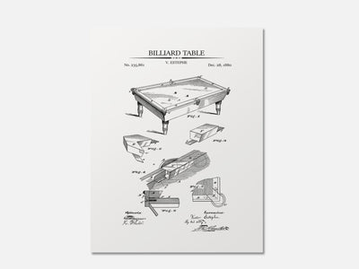 Billiard Table Patent Print mockup - A_t10015.2-V1-PC_AP-SS_1-PS_5x7-C_whi