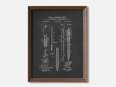 Ball-Point Pen 1 Walnut - Chalkboard mockup