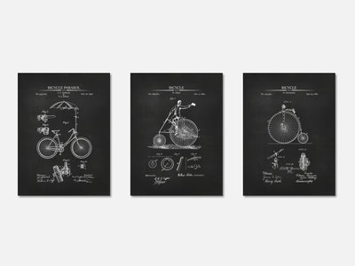 Vintage Bicycle Patent Print Set of 3 mockup - A_t10125-V1-PC_AP-SS_3-PS_11x14-C_cha variant