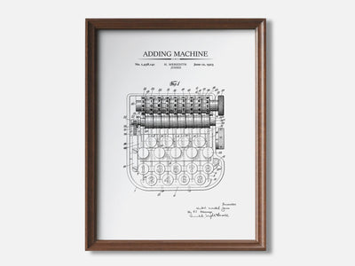 Vintage Calculator Patent Print mockup - A_to3-V1-PC_F+WA-SS_1-PS_5x7-C_whi variant