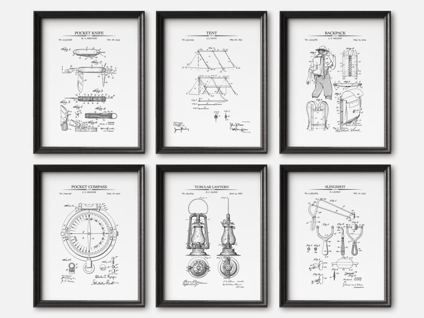 Boy Scout Patent Prints - Set of 6 mockup - A_t10165-V1-PC_F+B-SS_6-PS_5x7-C_whi variant