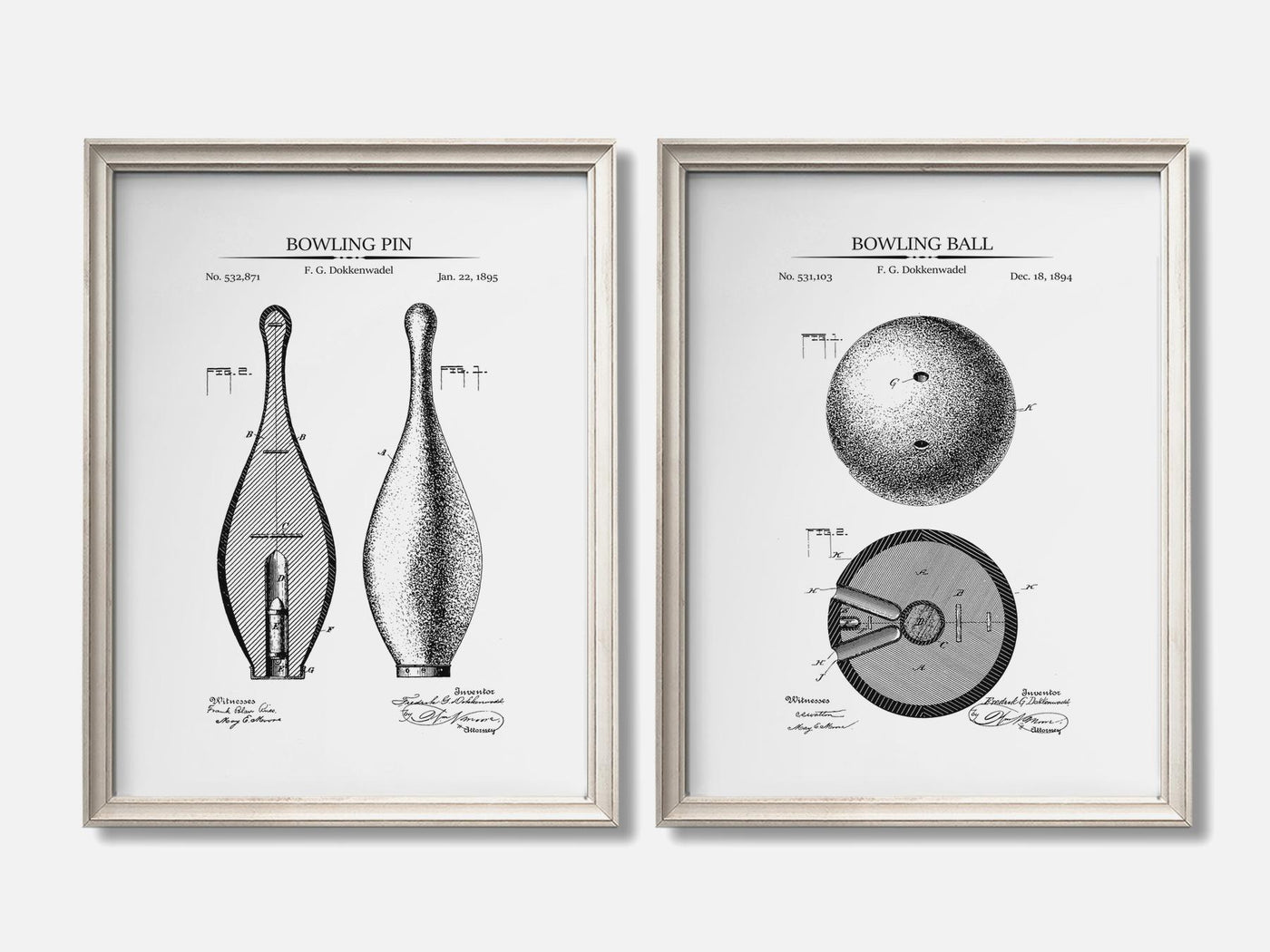 Bowling Patent Print Set of 2 mockup - A_t10124-V1-PC_F+O-SS_2-PS_11x14-C_whi variant