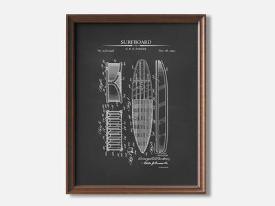 Surfboard 1 Walnut - Chalkboard mockup