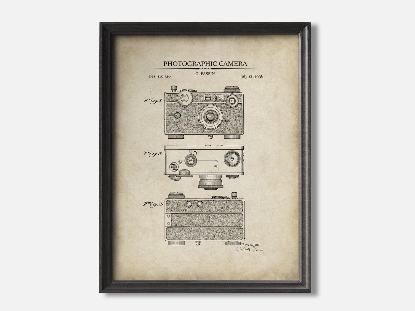 Vintage Camera Patent Print mockup - A_t10016.2-V1-PC_F+B-SS_1-PS_5x7-C_par variant