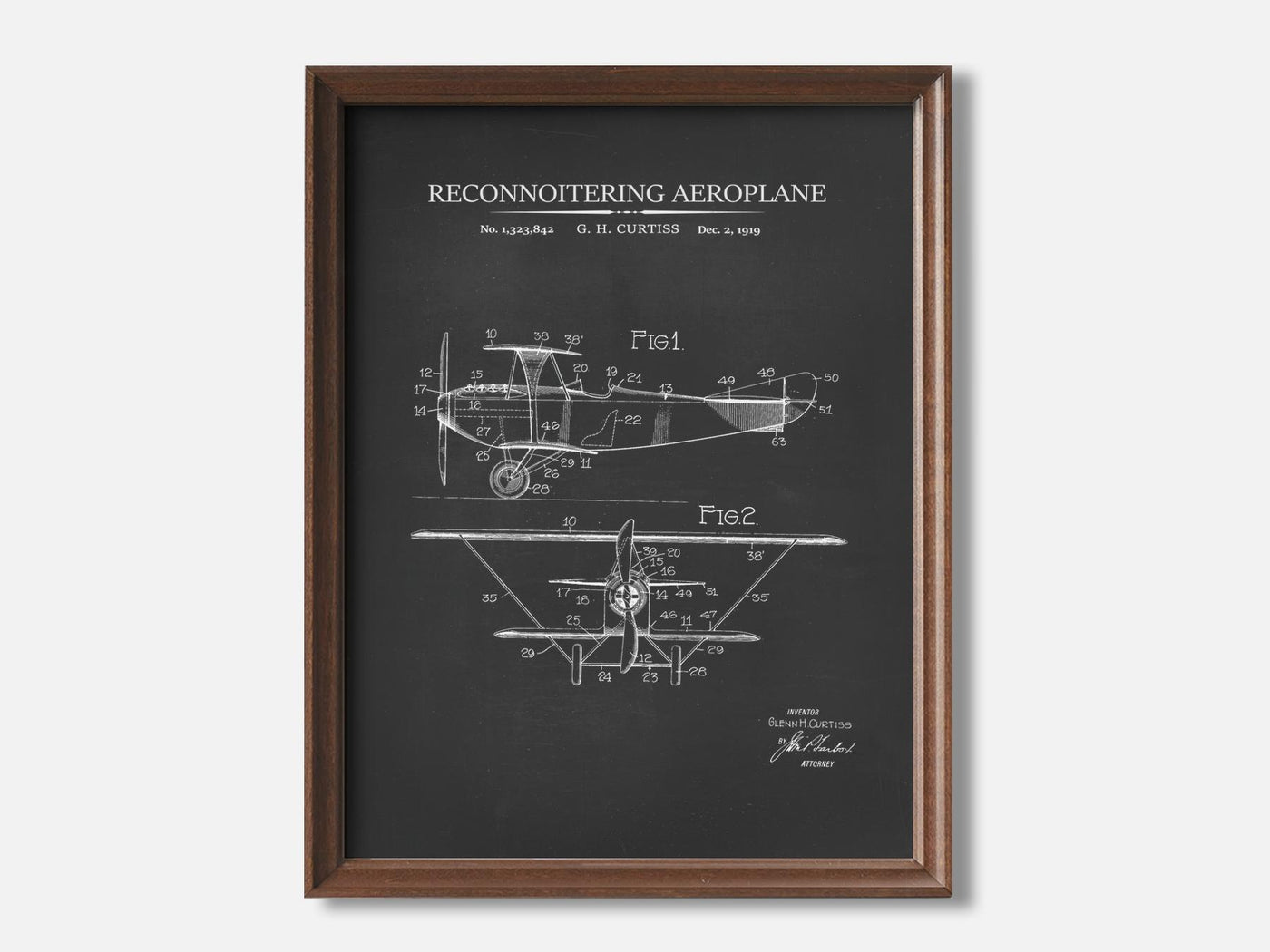 Vintage Airplane Patent Print mockup - A_to1-V1-PC_F+WA-SS_1-PS_5x7-C_cha variant