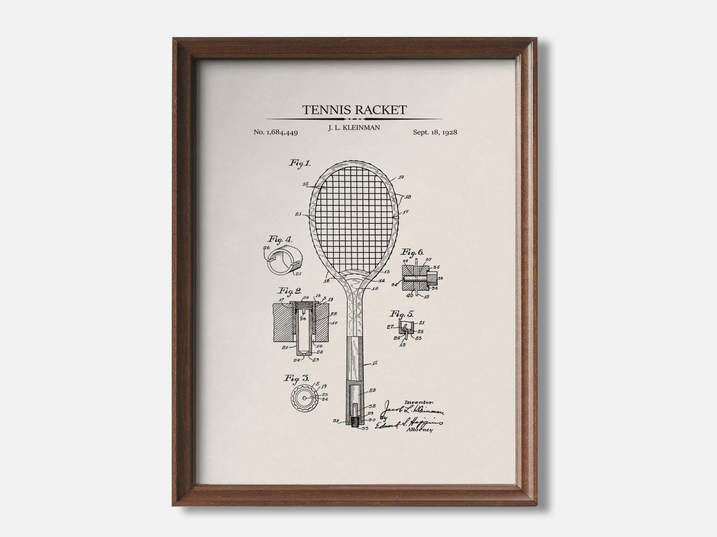Tennis Racket Patent Print mockup - A_t10049.3-V1-PC_F+WA-SS_1-PS_5x7-C_ivo variant
