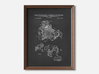 Photography Patent Print Set of 3 1 Walnut - Chalkboard mockup