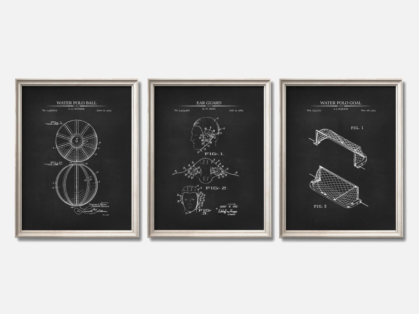 Water Polo Patent Print Set of 3 mockup - A_t10122-V1-PC_F+O-SS_3-PS_11x14-C_cha variant