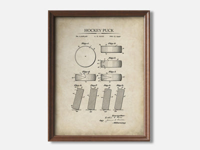 Hockey Puck 1 Walnut - Parchment mockup
