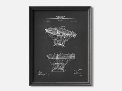 Steampunk Airship Patent Print mockup - A_t10022.3-V1-PC_F+B-SS_1-PS_5x7-C_cha variant