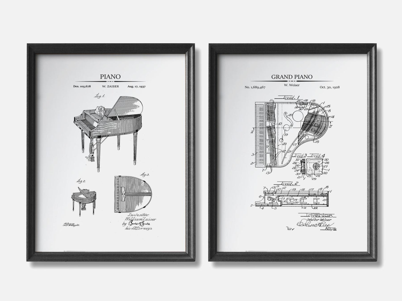 Piano Patent Print Set of 2 mockup - A_t10117-V1-PC_F+B-SS_2-PS_11x14-C_whi variant