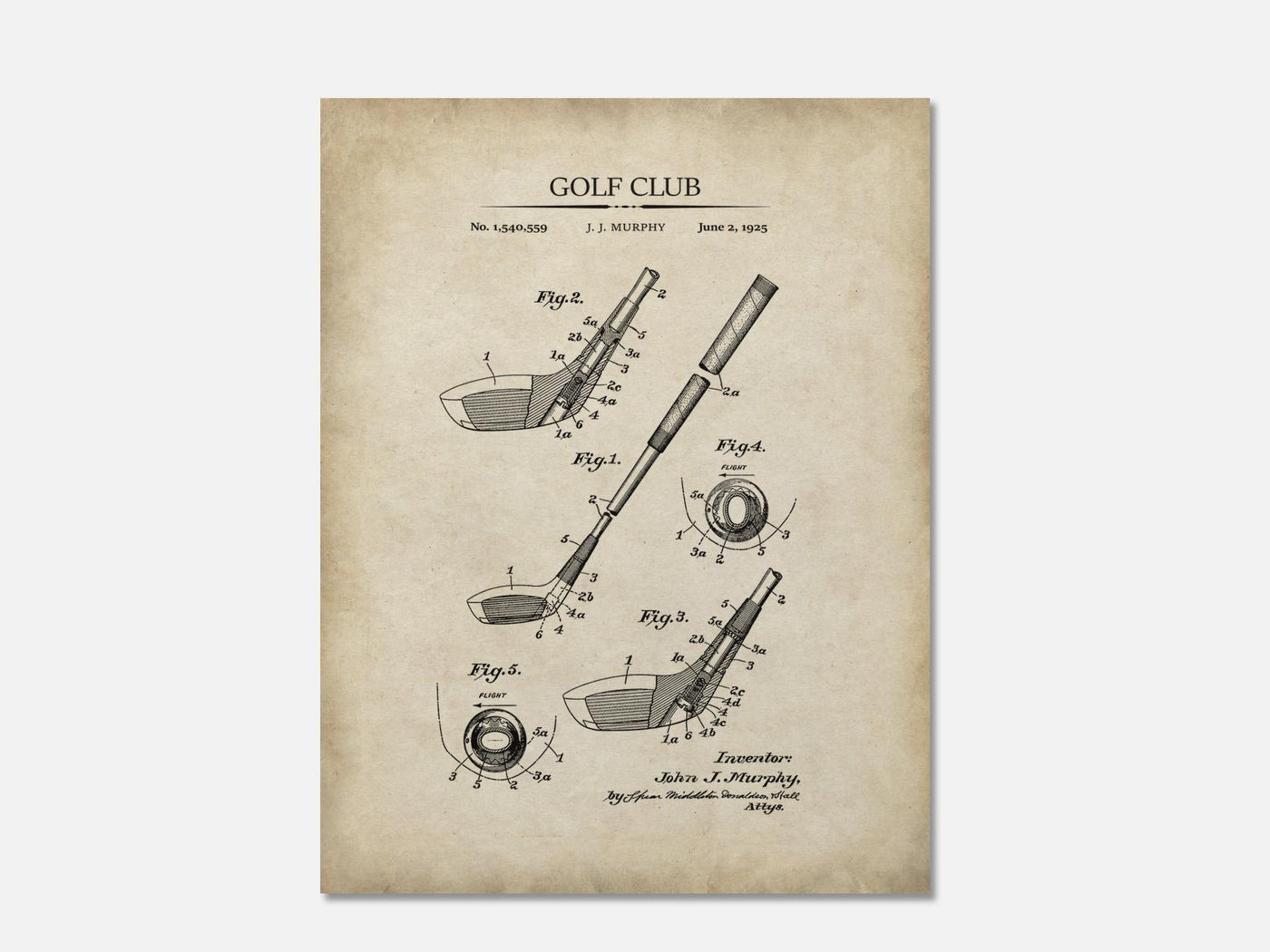 Golf Club Patent Print mockup - A_t10028.3-V1-PC_AP-SS_1-PS_5x7-C_par variant