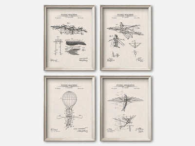 Steampunk Flying Machines Patent Print Set of 4 mockup - A_t10027-V1-PC_F+O-SS_4-PS_5x7-C_ivo variant