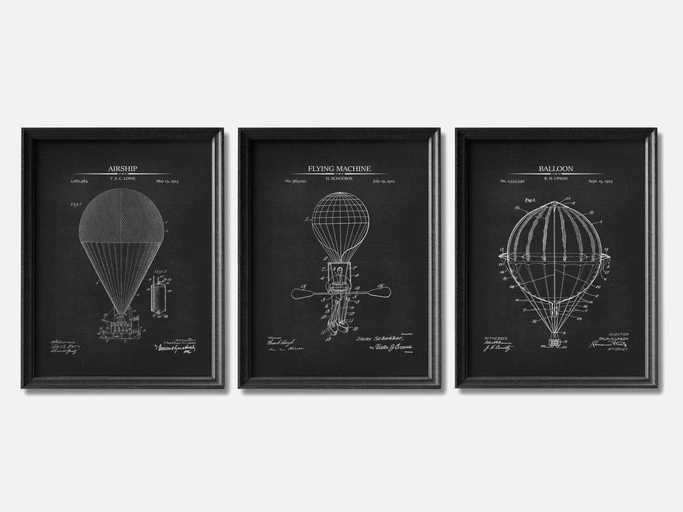 Hot Air Balloon Patent Print Set of 3 mockup - A_t10030-V1-PC_F+B-SS_3-PS_11x14-C_cha variant