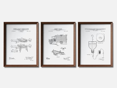 Paramedic Patent Print Set of 3 mockup - A_t10057-V1-PC_F+WA-SS_3-PS_11x14-C_whi variant