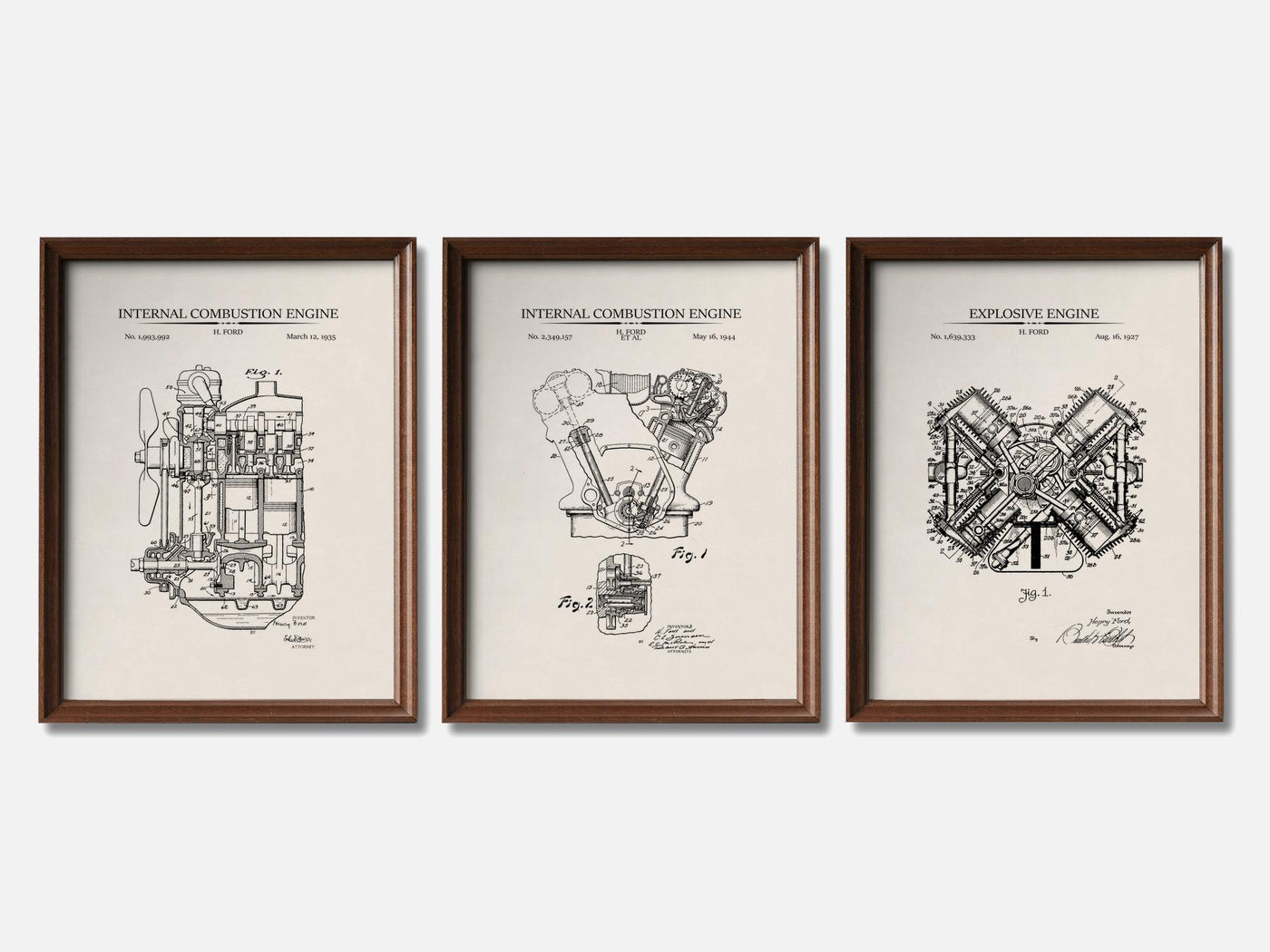 Henry Ford Patent Print Set of 3 mockup - A_t10072-V1-PC_F+WA-SS_3-PS_11x14-C_ivo variant