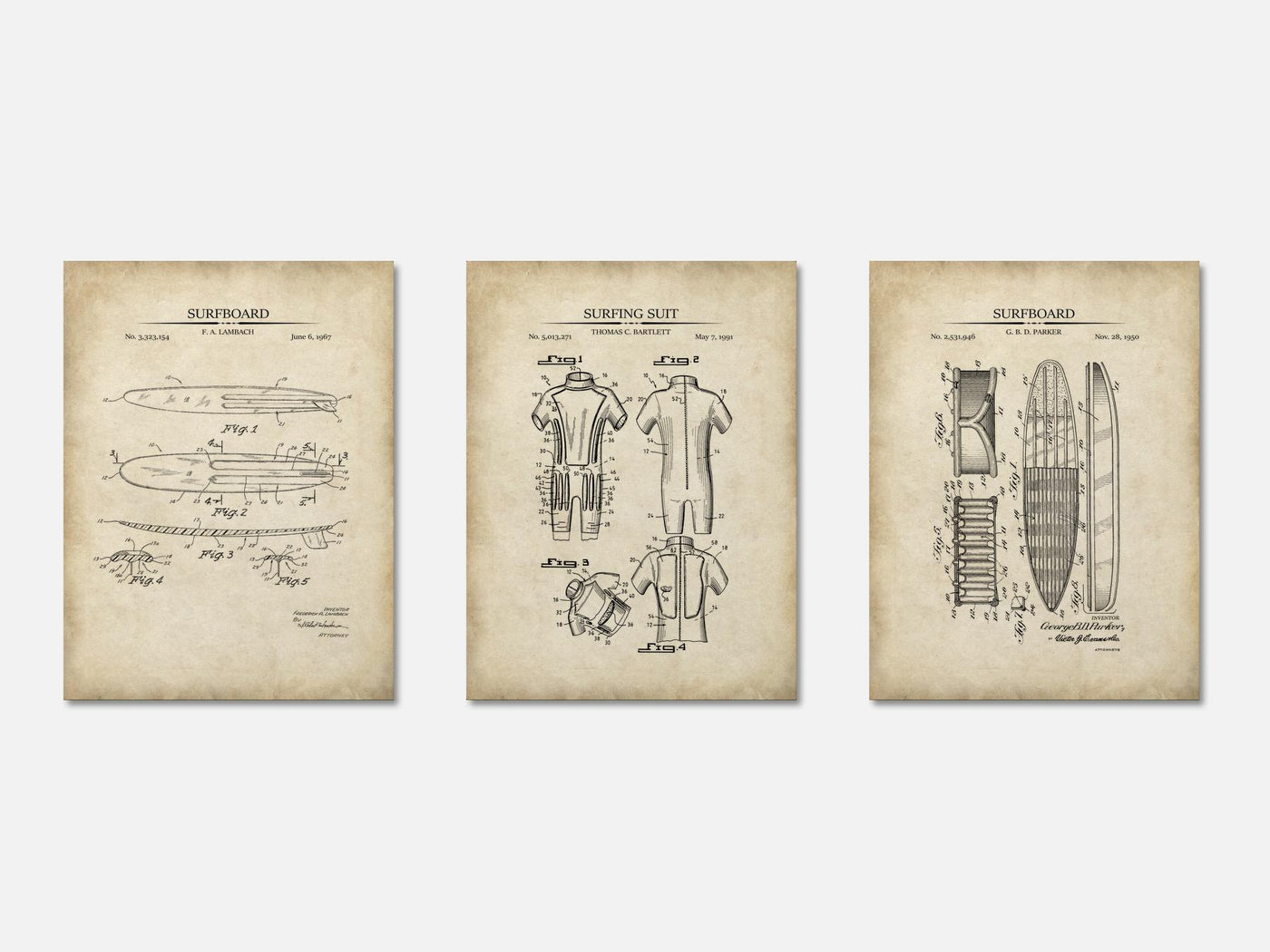 Surfing Patent Print Set of 3 mockup - A_t10068-V1-PC_AP-SS_3-PS_11x14-C_par