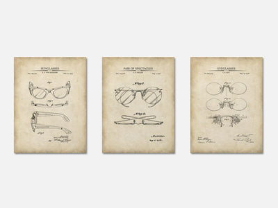 Vintage Eyeglasses - Patent Print Set of 3 mockup - A_t10121-V1-PC_AP-SS_3-PS_11x14-C_par