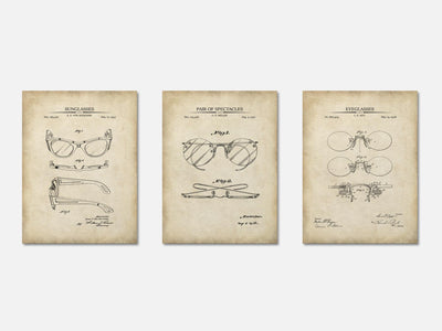 Vintage Eyeglasses - Patent Print Set of 3 mockup - A_t10121-V1-PC_AP-SS_3-PS_11x14-C_par variant