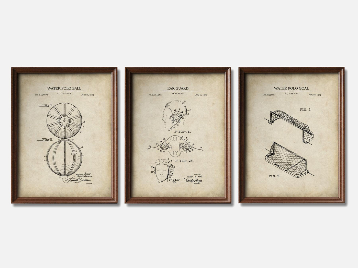 Water Polo Patent Print Set of 3 mockup - A_t10122-V1-PC_F+WA-SS_3-PS_11x14-C_par