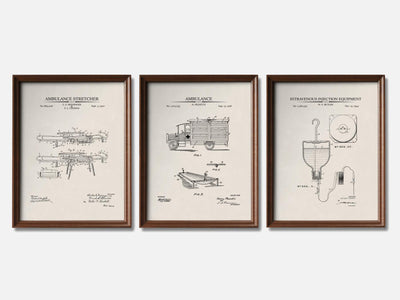 Paramedic Patent Print Set of 3 mockup - A_t10057-V1-PC_F+WA-SS_3-PS_11x14-C_ivo variant