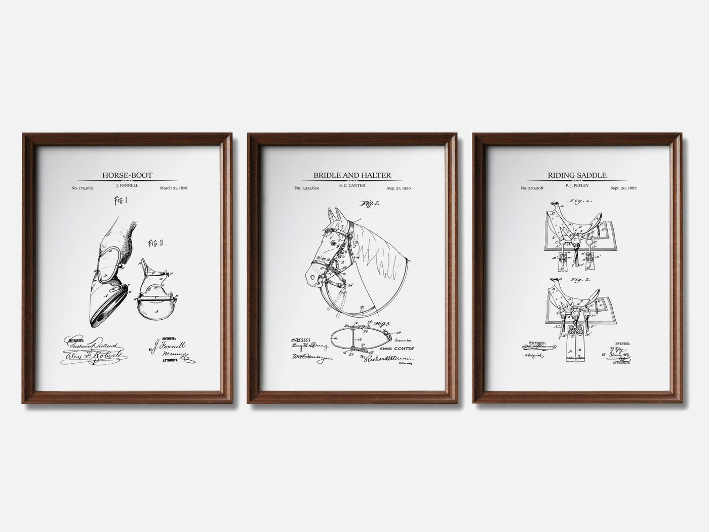 Horse Riding Patent Print Set of 3 mockup - A_t10074-V1-PC_F+WA-SS_3-PS_11x14-C_whi variant