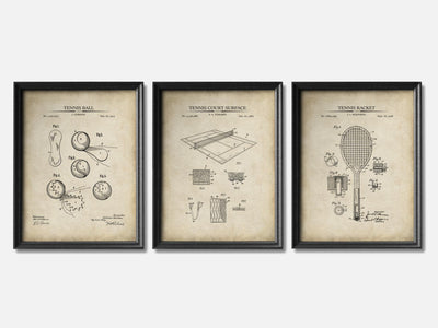 Tennis Patent Print Set of 3 mockup - A_t10049-V1-PC_F+B-SS_3-PS_11x14-C_par variant