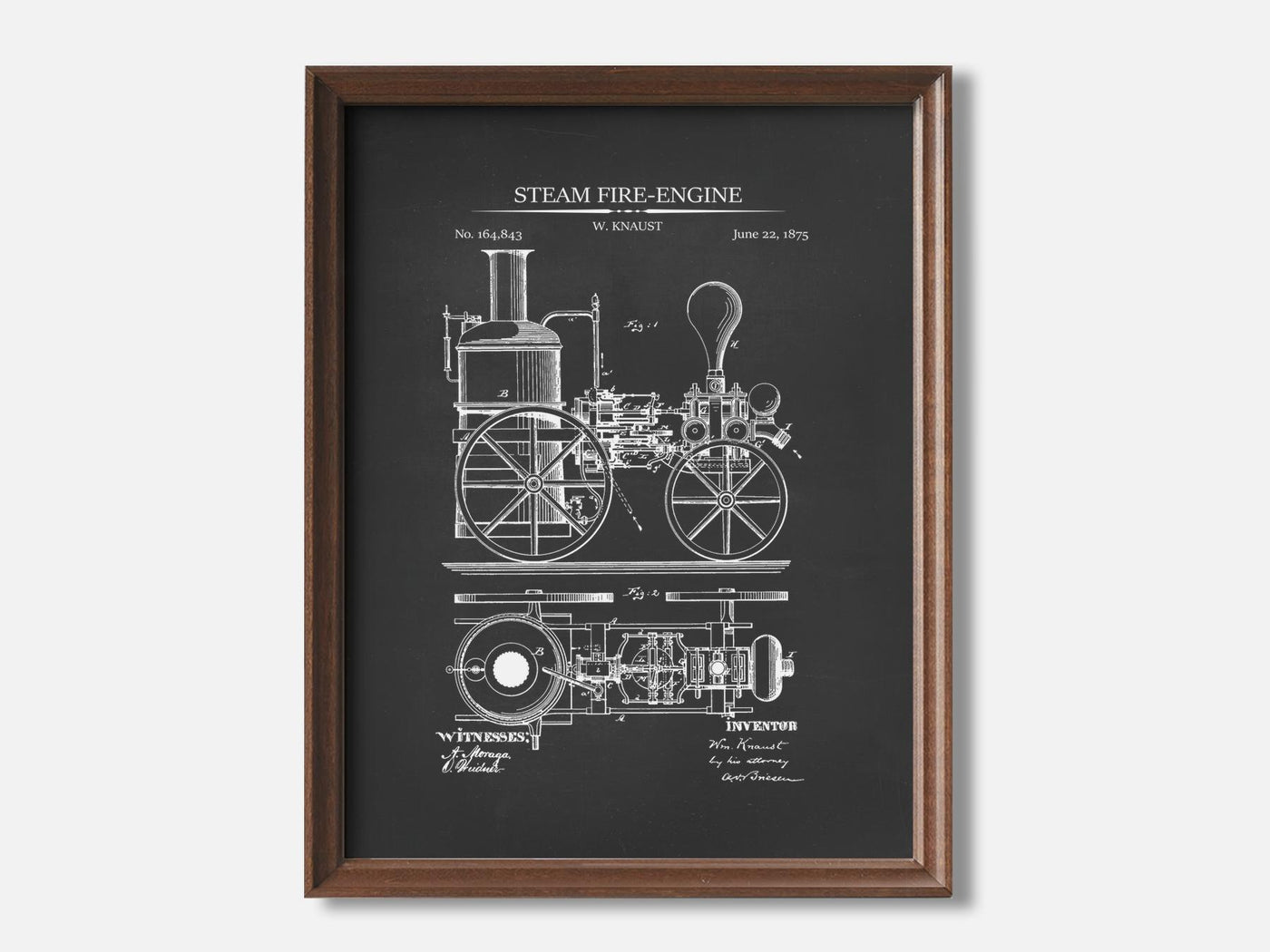 Steam Fire-Engine 1 Walnut - Chalkboard mockup