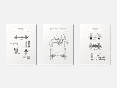 Weightlifting Patent Print Set of 3 mockup - A_t10110-V1-PC_AP-SS_3-PS_11x14-C_whi variant