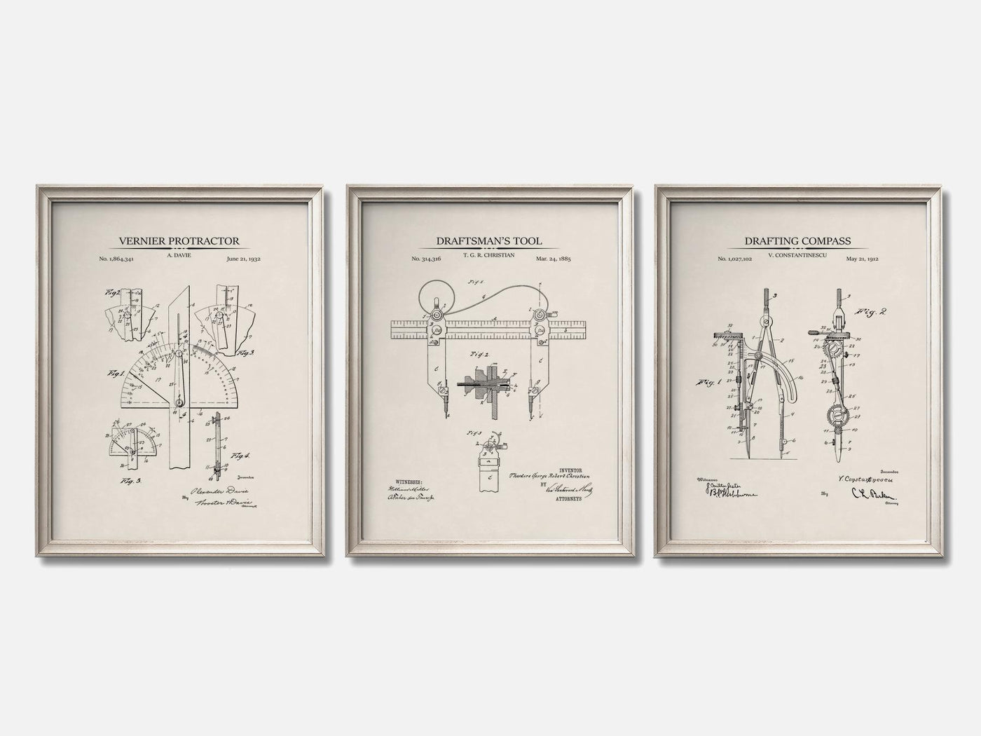 Architect Patent Print Set of 3 mockup - A_t10009-V1-PC_F+O-SS_3-PS_11x14-C_ivo variant