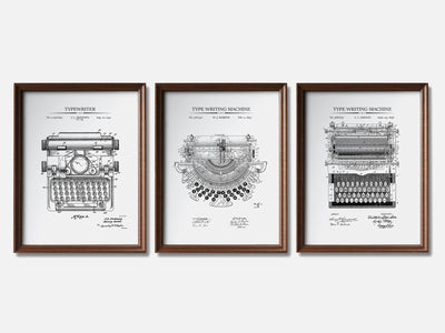 Typewriter Patent Print Set of 3 mockup - A_t10051-V1-PC_F+WA-SS_3-PS_11x14-C_whi variant