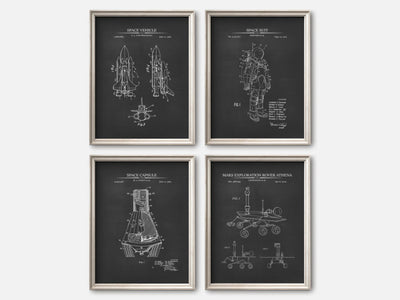 Space Exploration Patent Print Set of 4 mockup - A_t10036-V1-PC_F+O-SS_4-PS_5x7-C_cha variant