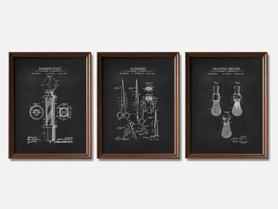 Barber Shop Patent Print Set of 3 mockup - A_t10011-V1-PC_F+WA-SS_3-PS_11x14-C_cha variant