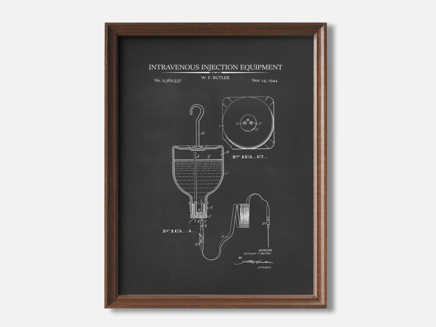 Intravenous Injection Equipment 1 Walnut - Chalkboard mockup