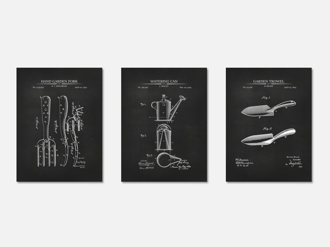 Gardening Patent Print Set of 3 mockup - A_t10064-V1-PC_AP-SS_3-PS_11x14-C_cha variant