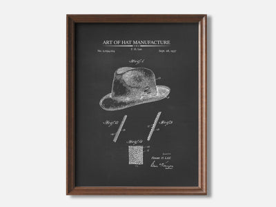 Art of Hat Manufacture 1 Walnut - Chalkboard mockup