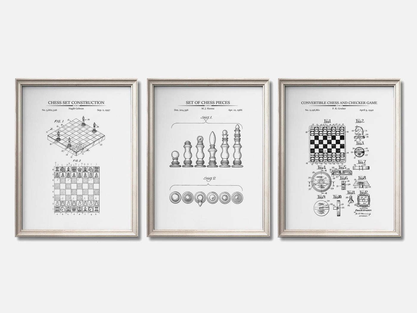 Chess Patent Print Set of 3 mockup - A_t10085-V1-PC_F+O-SS_3-PS_11x14-C_whi variant