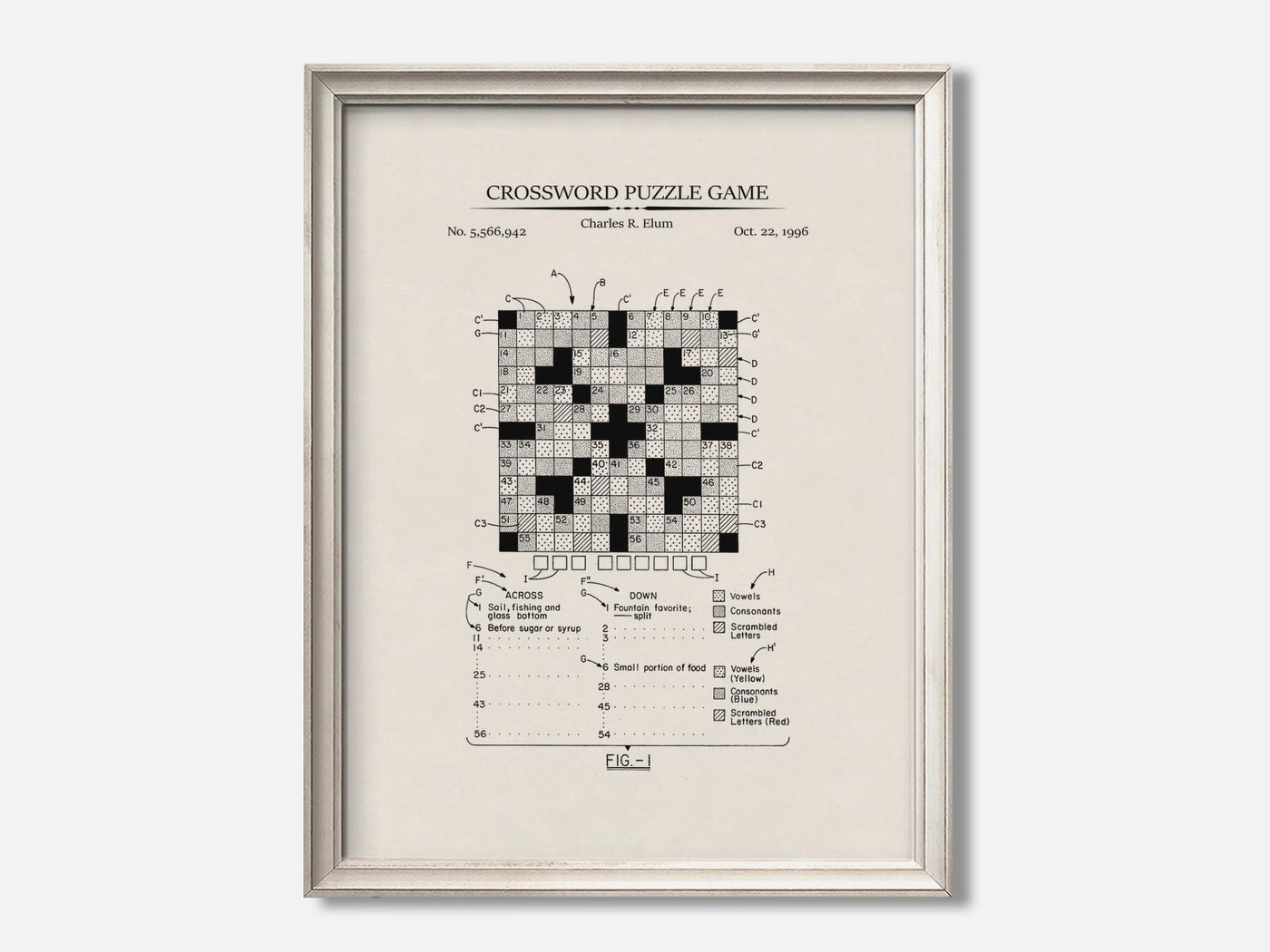 Crossword Puzzle Game 1 Oat - Ivory mockup