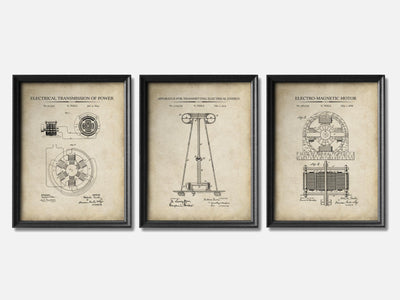 Nikola Tesla Patent Print Set of 3 mockup - A_t10050-V1-PC_F+B-SS_3-PS_11x14-C_par variant