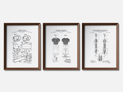 Nurse Patent Print Set of 3 mockup - A_t10101-V1-PC_F+WA-SS_3-PS_11x14-C_whi variant