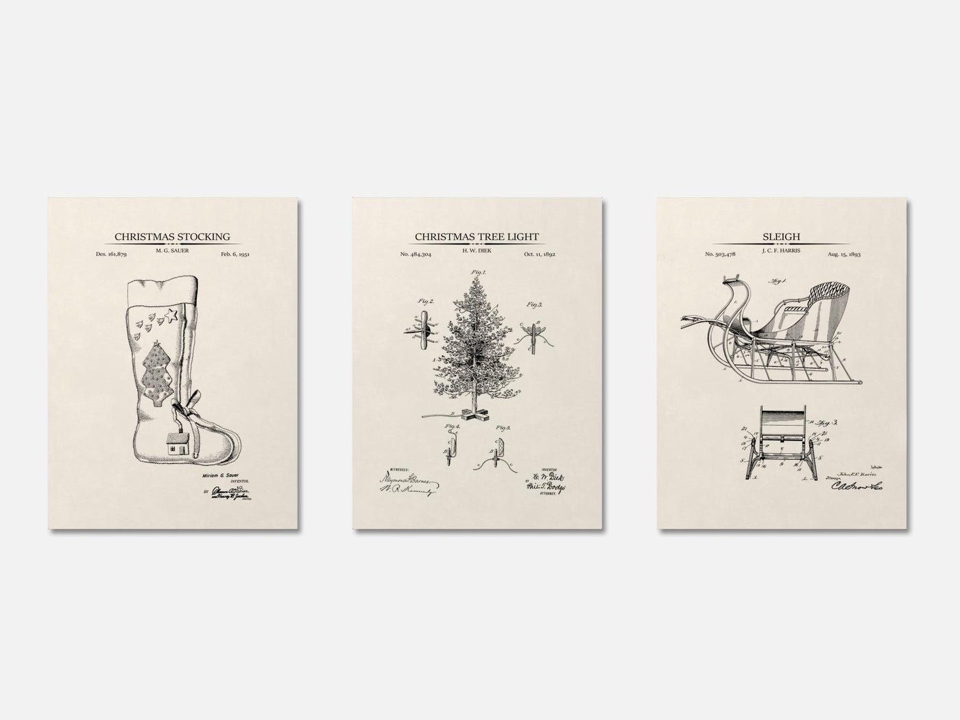 Christmat Patent Print Set of 3 mockup - A_t10019-V1-PC_AP-SS_3-PS_11x14-C_ivo variant