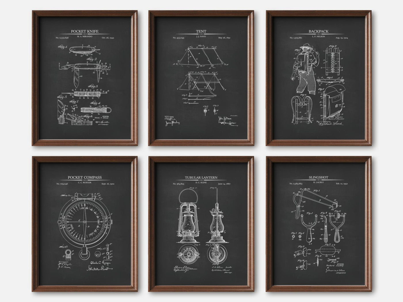 Boy Scout Patent Prints - Set of 6 mockup - A_t10165-V1-PC_F+WA-SS_6-PS_5x7-C_cha variant